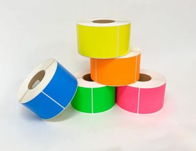 China Red Green Blue Yellow Orange Thermal Paper Label Sticker DT Thermal Label for sale