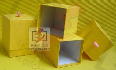 China Yellow Gift Cardboard Jewellery Boxes / Womens Jewelry Box Paper for sale