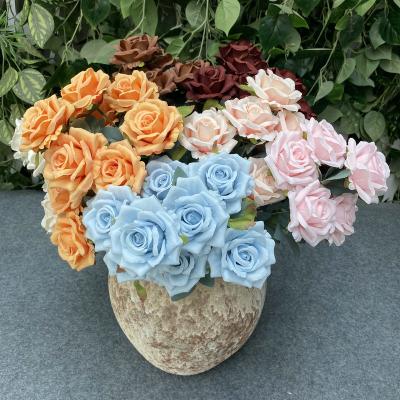 China Home Decoration 9 Branch Wedding Party Artificial Flowers Nora Rose Simulation Fake Flower Plant Bouquet For Living Room Table Home Interior Decoration for sale