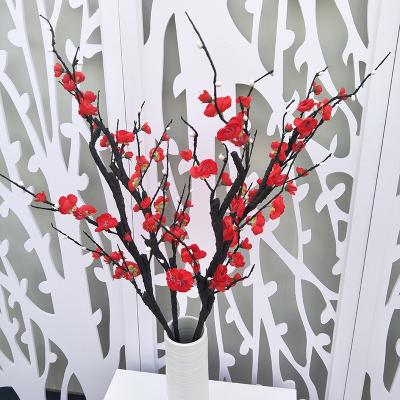 China Party Wedding Home Decoration Hanging Wholesale Artificial Flowers Cherry Plants Fake Plum Silk Flower For Party Wedding Mall Decoration Stage Props for sale