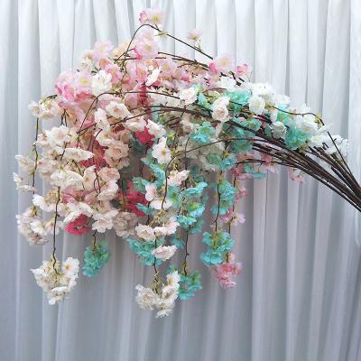 China Manufacturers Supply 7 Colors Christmas Pure Handmade Home Decoration Wedding Bottle Artificial Flowers Silk Cherry Blossoms Bottle Flowers for sale