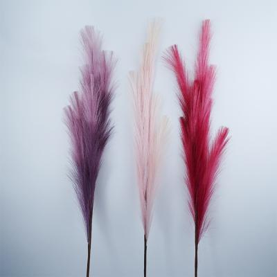 China Natural High End Tall Touch Fluffy Stems Large Silk Artificial Pampas Grass Customized Size 7 Color Pampas Branches For Home Wedding Decoration for sale