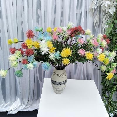 China Fake Small Sea Urchin Artificial Flower Chrysanthemum Flocking Ornaments Wedding Home Decoration Ocean European Manufacturer Party for sale