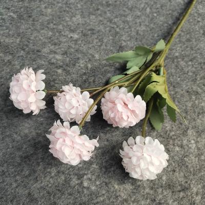 China Small 5 Heads Ping Pong Dandelion Flower Artificial Flowers Wedding Party Decoration Home Flower Ball Chrysanthemum Home Silk Wedding for sale