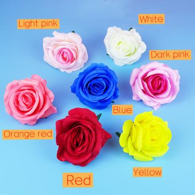 China Wholesale Natural Popular Wedding Party Home Bridal Decor 10cm Touch Rose Real Fake Flower Head Artificial Flowers Silk Roses Heads for sale