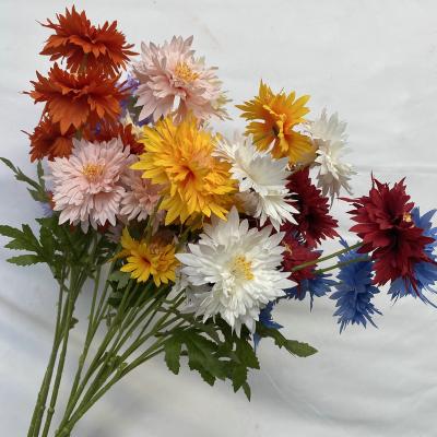 China Small flame artificial flowers bouquet 5 Nordic fabric material home party wedding decoration branch for hotel decoration simulation home wedding flower for sale