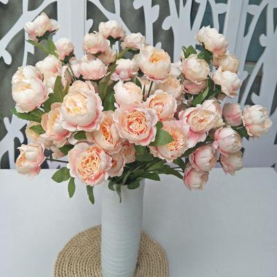 China Wholesale Popular Wedding Home Decoration Party Branch Exquisite Peony Artificial Flowers New 6 Wedding Hotel Photography Decoration Props Peony Home Bouquet for sale