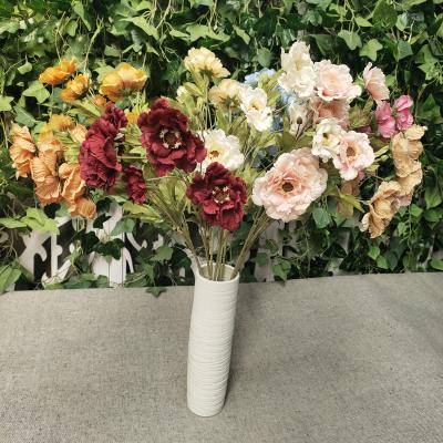 China Low MOQ 6 Style Decoration Wedding Party Fake Flowers Peony Artificial Flower Heads European Romantic Home Wedding Centerpiece Country Decoration for sale