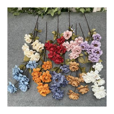 China Home Party Wedding Decoration 6 Branches Wedding Artificial Flower Peonies Silk Bouquet Home Arrangement Decoration Restaurant Living Room Vase for sale