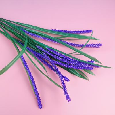 China Lavender Realistic Plastic Flower Branch Artificial Flowers Lavender Home Decor Costume Wedding Party Plants Foliage For Decoration Wedding Home for sale