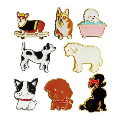 China Male Brooch Pin Badge Cute Animal Lady Suit Decorative Animal Wedding Style Party Decoration Cloth Cartoon Dog Brooch Pin Metal Pin Badge Cute Zinc Alloy Multi for sale