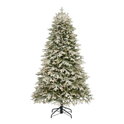 China Modern Indoor Outdoor Artificial Pineneedle Mixed Christmas Leaf Decoration Tree Decorative Tree With Warm White Yellow LED Lights for sale