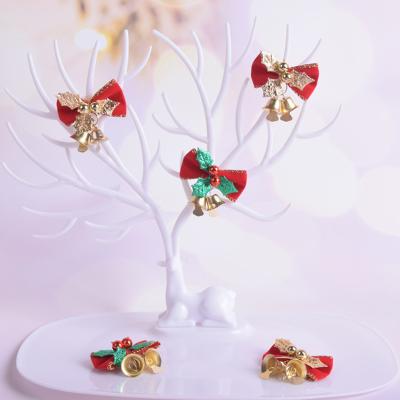 China Christmast Ornament Christmas Wedding Decoration Fabric Material Bows Braids Ribbon Christmas Tree Bow Soft Cable Package Gift With Christmas Bells for sale