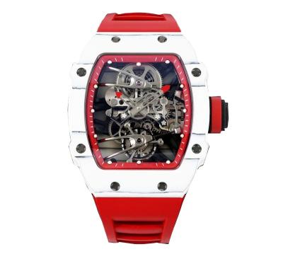 China Richards Top Red Strap Power Reserve Fashion Logo Manufacturers Custom Sapphire Carbon Fiber Wrist Watch for sale