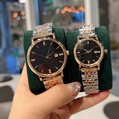 China Hot Selling Imported Water Resistant Quartz Movement Mineral Glass 316L Two Tone Stainless Steel Strap Lover Mirror Watch for sale