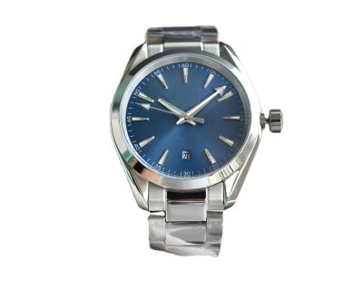 China Power Reserve OmegaINGLY Automatic Luxury Replica Watch Multifunction Business Fashion Stainless Steel And Leather Strap Blue Dial for sale