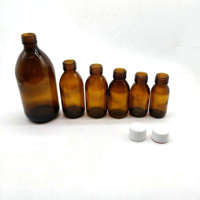 China Wholesale 30ml 60ml 100ml 125ml 150ml Amber Glass Medicine Bottle For Syrup Glass Medicine Bottle for sale