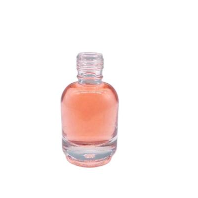 China High Quality 14ml Personal Care Round Clear Nail Polish Glass Bottle With Plastic Brush Cap for sale