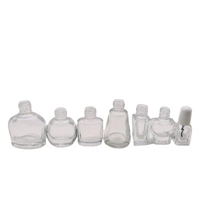 China Comestic Shandong factory 3ml 5ml 8ml 10ml nail polish glass bottle with plastic cap and brush for sale