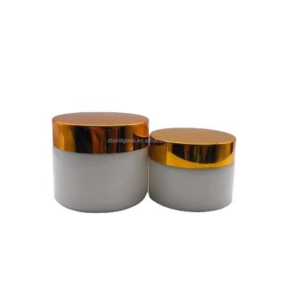 China New Products Cosmetic White Porcelain 15ml 30ml 50ml 100ml Cream Jar With Gold / Silver Or Plastic Cap for sale