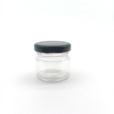 China Creative Mini Small 50ml Candy Jars Candy Jars Food Glass Container Pudding Glass Jar With Lid for sale