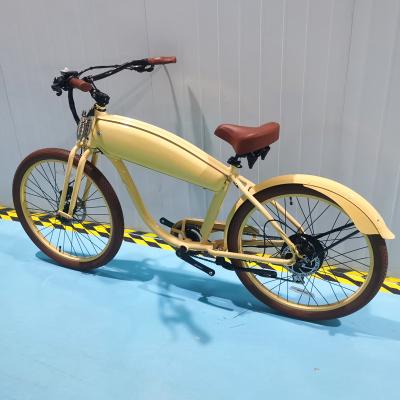 China Aluminum alloy scooters 26inch lithium ion battery suspension Bafang 500w vintage bicycle chopper electric bike other retro electric city ebike for sale