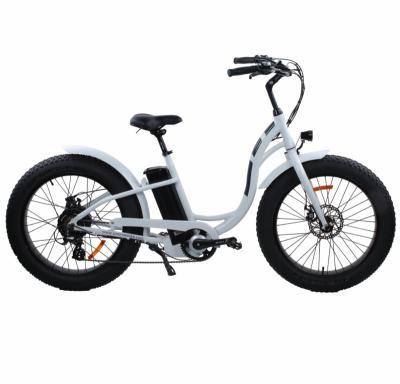 China High Quality Aluminum Alloy Fat Tire Electric Bike Tektro Disc Brake Lady Step By Ebike Vintage Speed ​​Bicycle Variable Motor 250w for sale