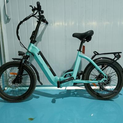 China Aluminum alloy lithium battery foldable electric bike hidden electric bicycle step above aluminum frame other city ebike scooters for woman for sale