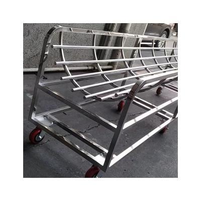 China Laundry Hotel Hospital Factory Frictionless Scratch Resistant Stainless Steel Sheet Cloth Cart Suitable For Entrance Handling for sale