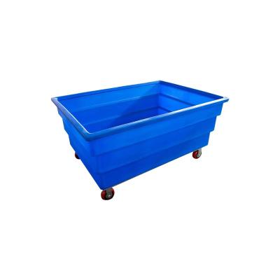 China 2022 High Quality Durable Square Plastic Laundry Hotel Hospital Cart Widely Used In Hotel Recycling Storage for sale