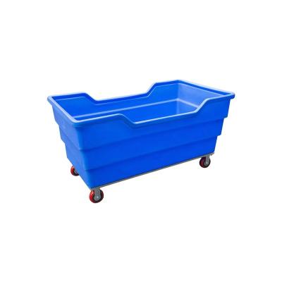 China Laundry Hotel Hospital Factory Storage Trolley Tear Resistant Plastic Four Wheel Laundry Trolley For Hotel Bathroom Transport for sale