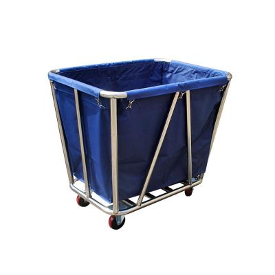 China China Factory 0.7mm Tube 4 4' High Quality Hotel Hospital Laundry Wheel Laundry Cleaning Trolley For Hotel Housekeeping for sale