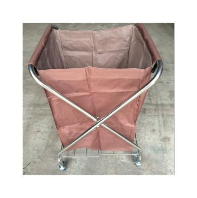 China Laundry Hotel Hospital Discounted Sale Dirt Resistant 0.6mm Thicker With 3' Wheel Cleaning Trolley For Hotel Recycling Cleaning Service for sale