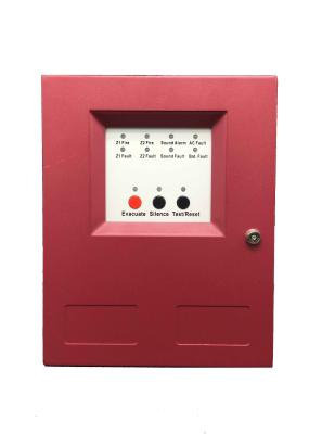 China 12 Years Factory 2 Zones Stainless Steel Fire Alarm Control Panel AC90-270V With 30 Detectors for sale