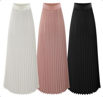 China Winter New Arrival Women Plus Size Skirt Factory Supplier Korean Long Pleated Direct Skirt for sale