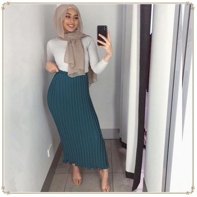 China Hot Selling Plus Size Muslim Skirt Double Layer Winter Skirt Office Muslim Skirts And Blouses Long For Women for sale