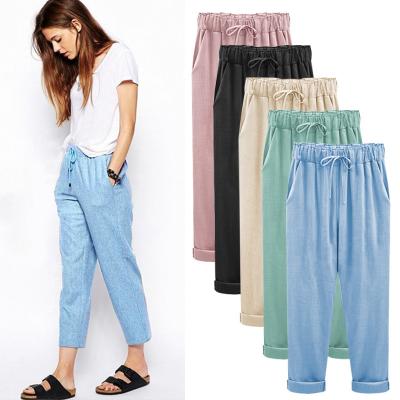 China Anti-Wrinkle Fashion Summer Loungewear Trendy Pants Pants Women Ladies Lattice Pants For Female for sale