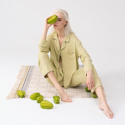 China Winter High Quality QUICK DRY Spring Women's Long Sleeve Cotton Nightwear Pajamas Sleepwear Two Piece Set for sale