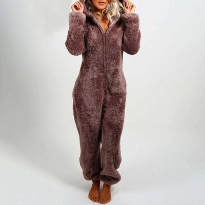 China 2021 fluffy flannel QUICK DRY sleepwear onesies plus size onsie flannel jumpsuit hooded pajamas for sale