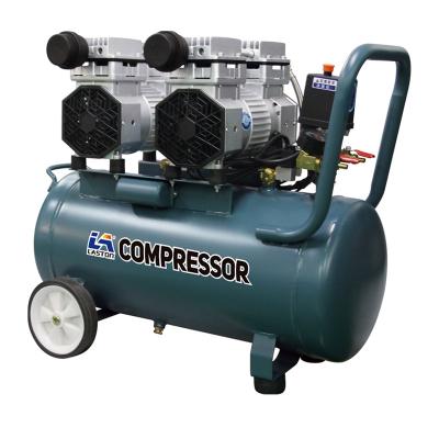 China New Arrival Portable Home Spray Paint Oil Free 1600W Electric Oil Free Air Compressor 50 Liter Copper Wiring Piston Silent for sale