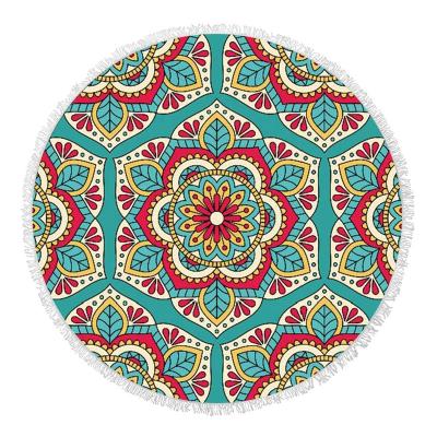 China 2022 Summer Hypoallergenic Quick Dry Custom Printed Round Towel Mandala Microfiber Beach Towel For Women for sale