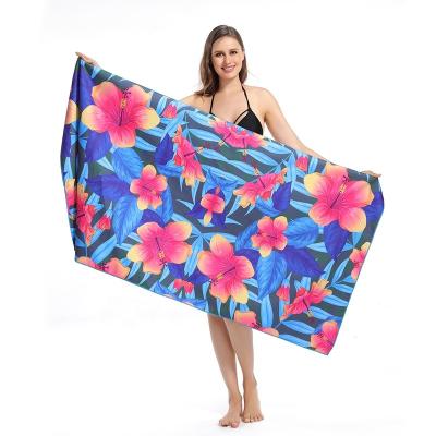 China Super Absorbent Quick Dry Sand Summer Microfiber Free Reused Beach Towel Wholesale Safe For Children Factory for sale