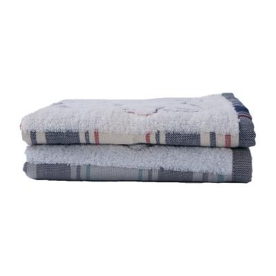 China Strong Viable England Style Water Absorption Cotton Plaid Bath Towel Set for sale