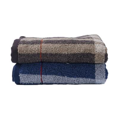 China 100% Cotton Plaid Absorbent Face Towels Viable For Family for sale