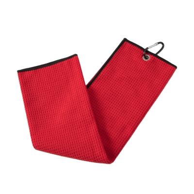 China Popular Clip Golf Pocket Set Gift Golf Clip Hanging Soft Weave Microfiber Polyester Microfiber Design Loop Hand Towel Golf Drying Towel Safe For Club Kids for sale