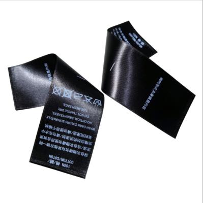 China Washable silk label for bags damask woven and weaving label label for shoes clothing label accessories for sale