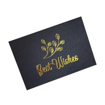 China Worldwide Black Bulk Business Cards Thank You Cards With Gold Foil Embossed Letters for sale