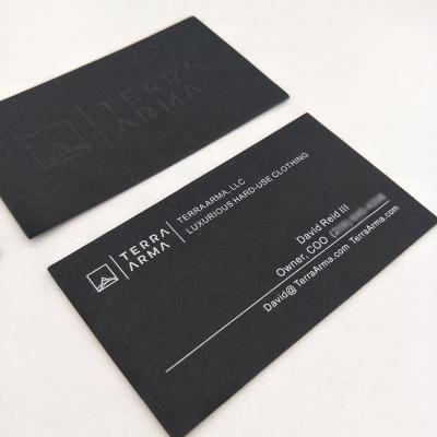 China Business Cardboard Paper Luxury Black UV Printing Business Cards Embossed Foil Stamping Business Card Printing, Business Card Printing for sale