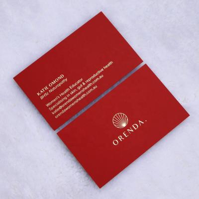 China Unique High-grade Fancy Luxury Custom Printing Red Contact Paper Business Card Business Cards With Printing Gold Foil / Embossed / Debossed Logo for sale