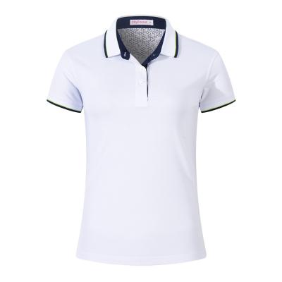 China Anti-Wrinkle Polyester/Cotton Women's Short Polo Shirts Turn-Down Collar Women's Polo Shirts for sale